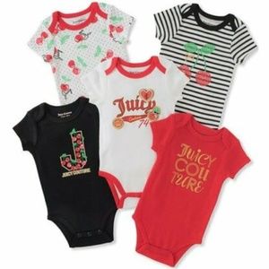 Juicy Couture Baby Girl Red ‘Juicy’ Bodysuit Set